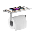 15YRS OEM/ODM experience factory Plated Toilet Paper Holder with Shelf for Mobile Phone for Bathroom